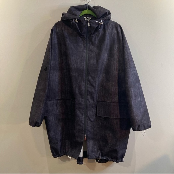 SOSKEN Sz 1-2 (US 22) Honor Denim Soft Shell Rain Jacket Coat Oversized - Picture 9 of 14